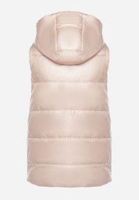 Born2be - Jasnobeżowa Kamizelka z Odpinanym Kapturem i Kieszeniami Pikowana Aggevia. Kolor: beżowy #3