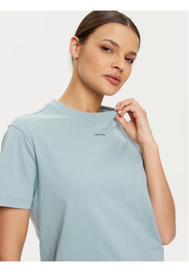 Calvin Klein T-Shirt K20K207519 Błękitny Regular Fit. Kolor: niebieski. Materiał: bawełna