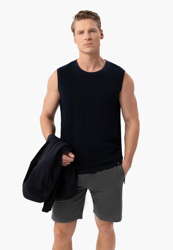 Volcano - Szorty dresowe M-RISSO. Materiał: dresówka. Długość: krótkie. Wzór: gładki, ze splotem. Sezon: lato. Styl: klasyczny, sportowy