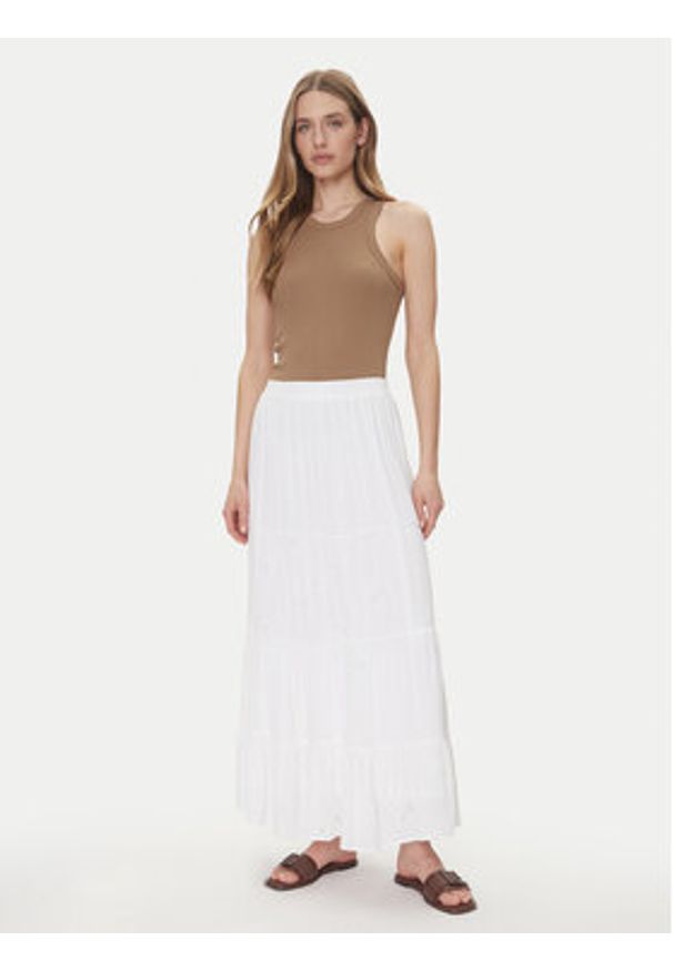 only - ONLY Spódnica maxi Chaira 15346834 Biały Regular Fit. Kolor: biały. Materiał: wiskoza