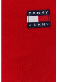 Tommy Jeans - Spodnie. Kolor: czerwony. Materiał: bawełna, dzianina