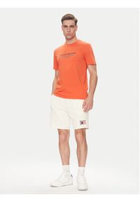 TOMMY HILFIGER - Tommy Hilfiger T-Shirt Brand Love MW0MW40324 Pomarańczowy Regular Fit. Kolor: pomarańczowy. Materiał: bawełna #4