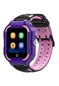 GARETT - Smartwatch Garett Kids Neon 4G fioletowy. Rodzaj zegarka: smartwatch. Kolor: fioletowy. Materiał: guma #1