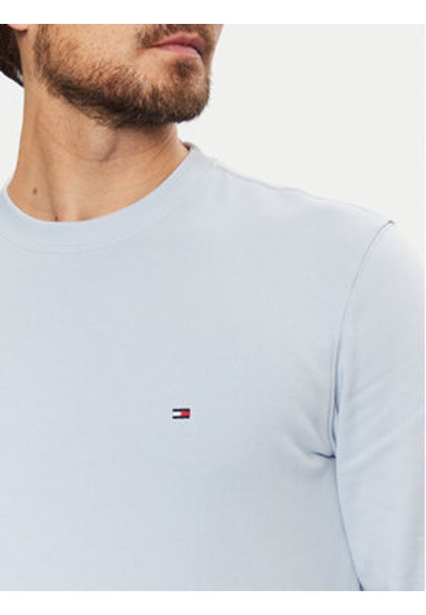 TOMMY HILFIGER - Tommy Hilfiger Bluza Essential MW0MW37237 Błękitny Regular Fit. Kolor: niebieski. Materiał: bawełna