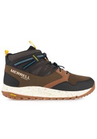 Buty Merrell Nova Sneaker Boot Bungee Waterproof J067111 - brązowe. Zapięcie: sznurówki. Kolor: brązowy. Materiał: zamsz, materiał, syntetyk, skóra. Szerokość cholewki: normalna. Sezon: zima