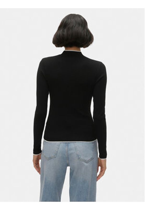 Vero Moda Sweter Flouncy 10299604 Czarny Slim Fit. Kolor: czarny. Materiał: syntetyk