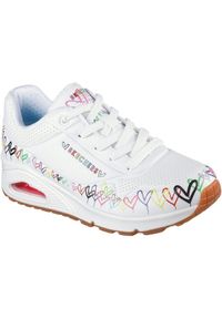 skechers - Adidasy Skechers Uno - Love All Aroun, Kobiety. Kolor: biały. Materiał: skóra ekologiczna, materiał