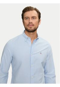 GANT - Gant Koszula 3000202 Błękitny Slim Fit. Kolor: niebieski. Materiał: bawełna