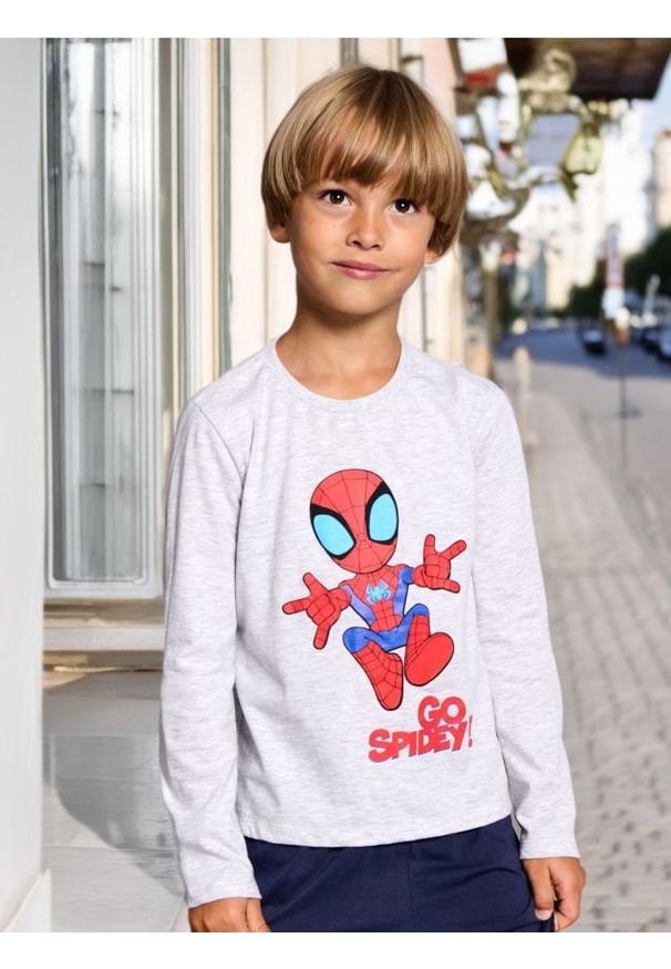 Sinsay - Piżama dwuczęściowa Spiderman - szary. Kolor: szary. Długość: długie. Wzór: motyw z bajki