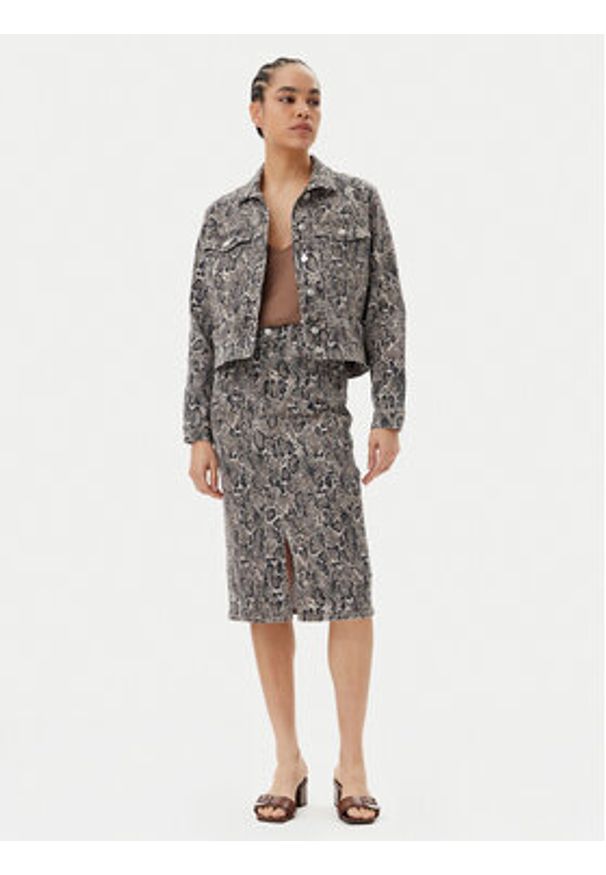 JOOP! Kurtka jeansowa 10019074 30044956 Brązowy Regular Fit. Kolor: brązowy. Materiał: bawełna