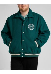 Lee - LEE VARSITY JACKET MĘSKA KURTKA PRZEJŚCIOWA LOGO NADRUK ESMERALDA L87TDB96 112321558. Wzór: nadruk #8