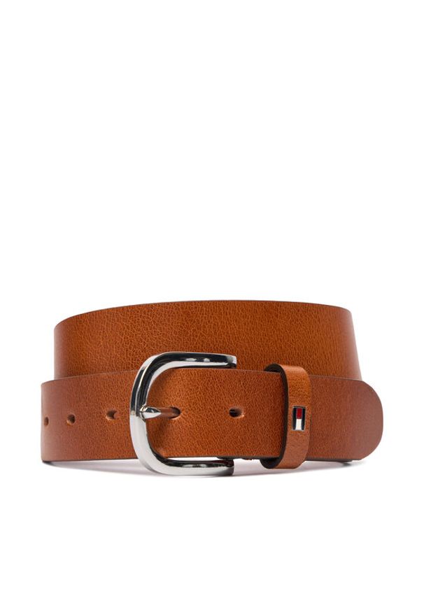TOMMY HILFIGER - Tommy Hilfiger Pasek Damski New Danny Belt WW0WW11590 Brązowy. Kolor: brązowy. Materiał: skóra