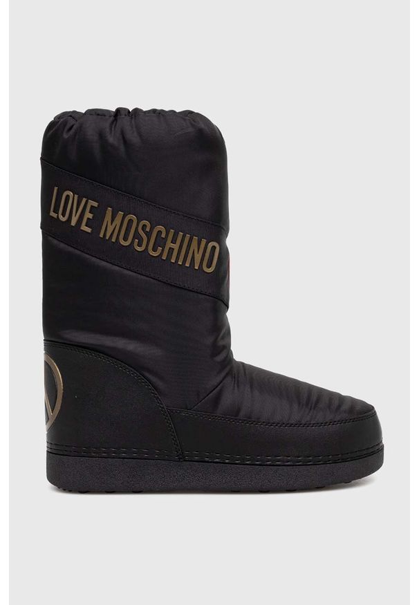 Love Moschino śniegowce SKIBOOT20 kolor czarny JA24032G0HISY000. Nosek buta: okrągły. Kolor: czarny. Materiał: guma