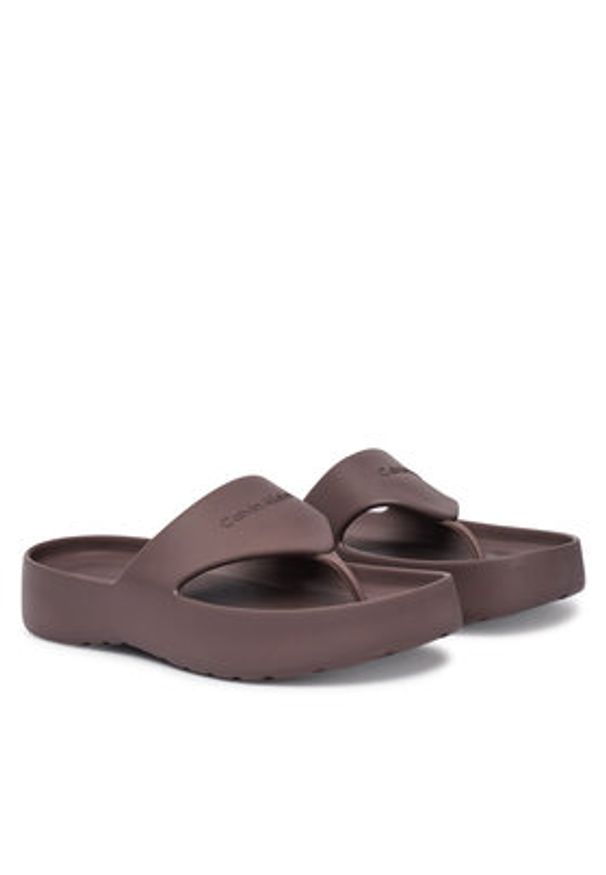 Calvin Klein Japonki One Piece Eva Flip Flop Thong HW0HW02957 Brązowy. Kolor: brązowy. Materiał: syntetyk