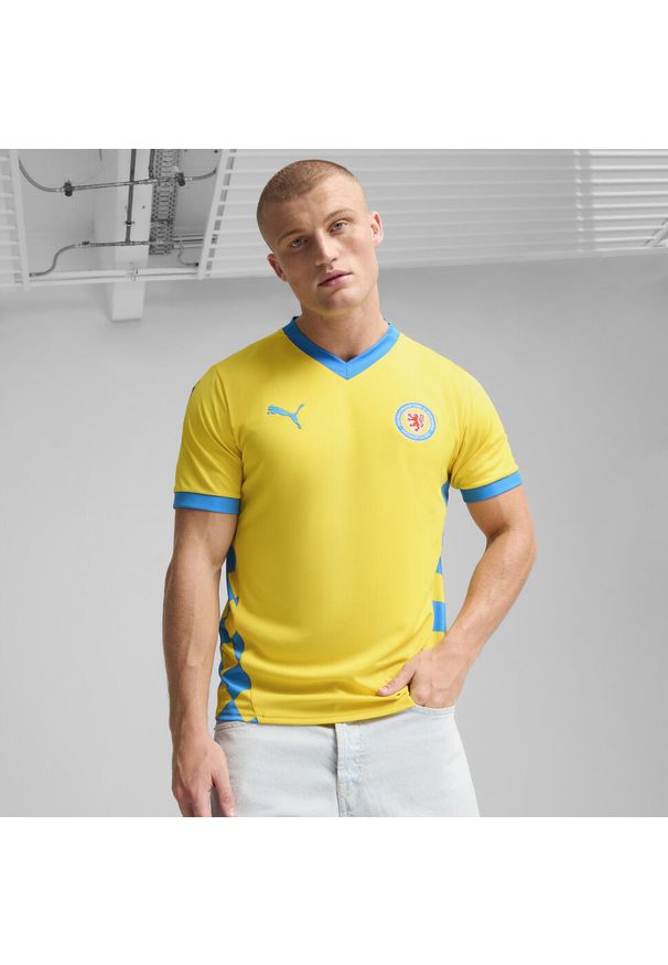 Puma - Męska koszulka domowa Eintracht Braunschweig 24/25 PUMA. Kolor: niebieski, wielokolorowy, żółty. Sport: piłka nożna