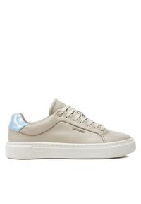 Calvin Klein Sneakersy Cupsole Lace Up W/Ml Lth HW0HW02119 Beżowy. Kolor: beżowy. Materiał: skóra
