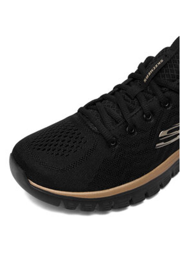 skechers - Skechers Sneakersy C-GRACEFUL 12615 BKRG Czarny. Kolor: czarny. Materiał: materiał