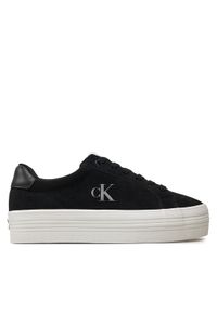 Calvin Klein Jeans Sneakersy YW0YW01576 Czarny. Kolor: czarny. Materiał: skóra, zamsz