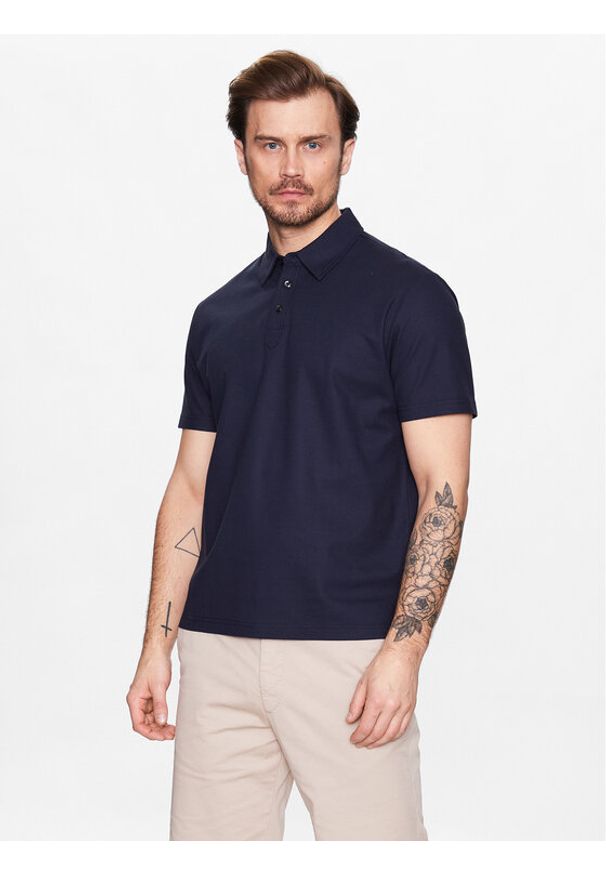 Oscar Jacobson Polo Wade 6960 5108 Granatowy Regular Fit. Typ kołnierza: polo. Kolor: niebieski. Materiał: bawełna