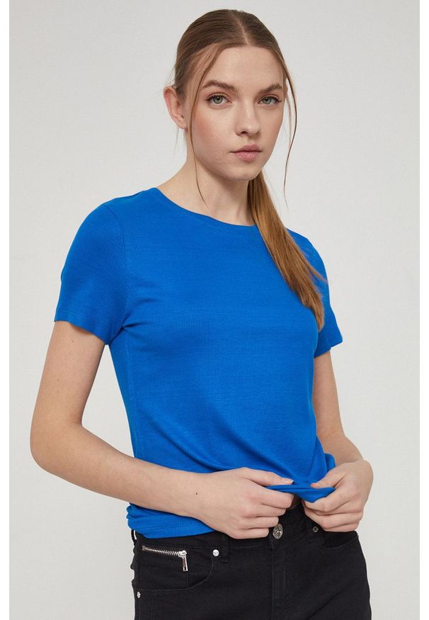 medicine - Medicine - T-shirt Basic. Kolor: niebieski. Materiał: dzianina. Wzór: gładki