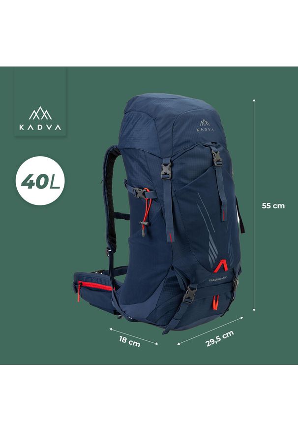 Plecak trekkingowy KADVA Vagabundo 40 l. Kolor: niebieski