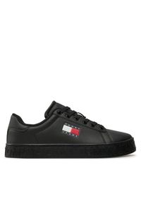 Tommy Jeans Sneakersy Tjw Logo Outsole Sneaker Ess EN0EN02703 Czarny. Kolor: czarny. Materiał: skóra