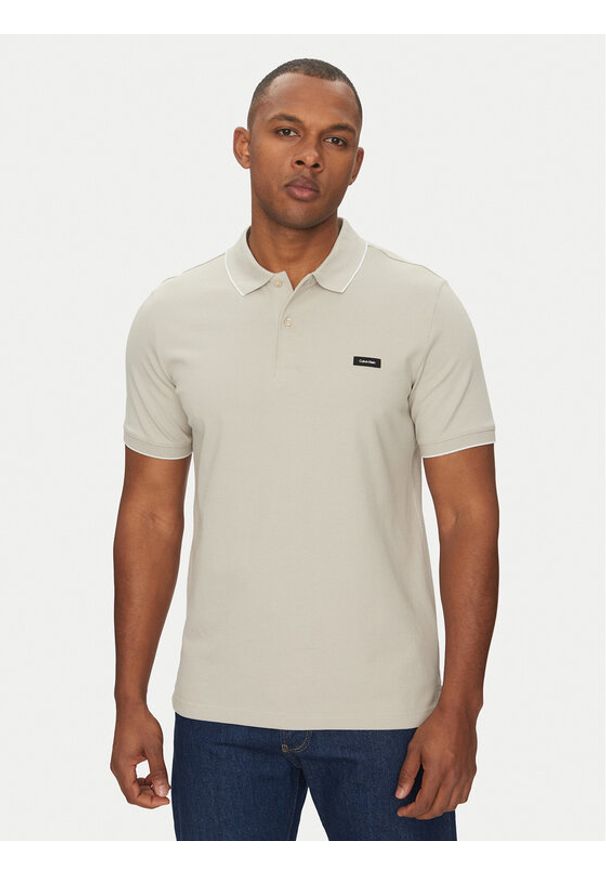 Calvin Klein Polo K10K112751 Szary Regular Fit. Typ kołnierza: polo. Kolor: szary. Materiał: bawełna