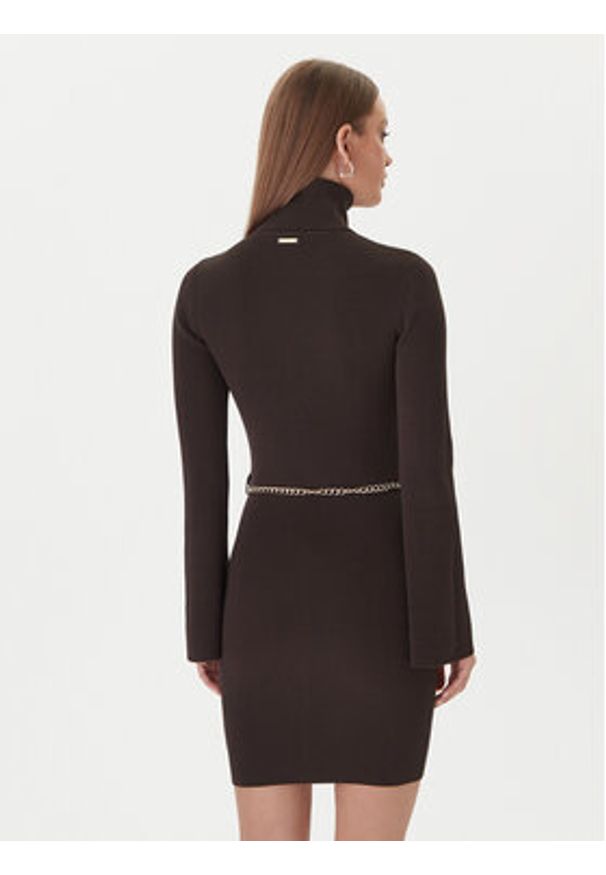 MICHAEL Michael Kors Sukienka dzianinowa MF583C633D Brązowy Slim Fit. Kolor: brązowy. Materiał: wiskoza