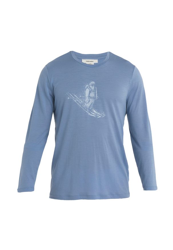 Icebreaker - Bluza termoaktywna męska icebreaker Tech Lite II Tee Skiing Yeti. Kolor: niebieski. Sezon: zima. Sport: narciarstwo