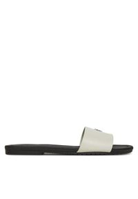 Calvin Klein Jeans Klapki Flat Sandal Slide Mg YW0YW01697 Biały. Kolor: biały. Materiał: skóra