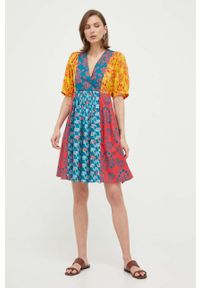 Weekend Max Mara sukienka bawełniana mini rozkloszowana. Materiał: bawełna. Długość rękawa: krótki rękaw. Typ sukienki: rozkloszowane. Długość: mini #5