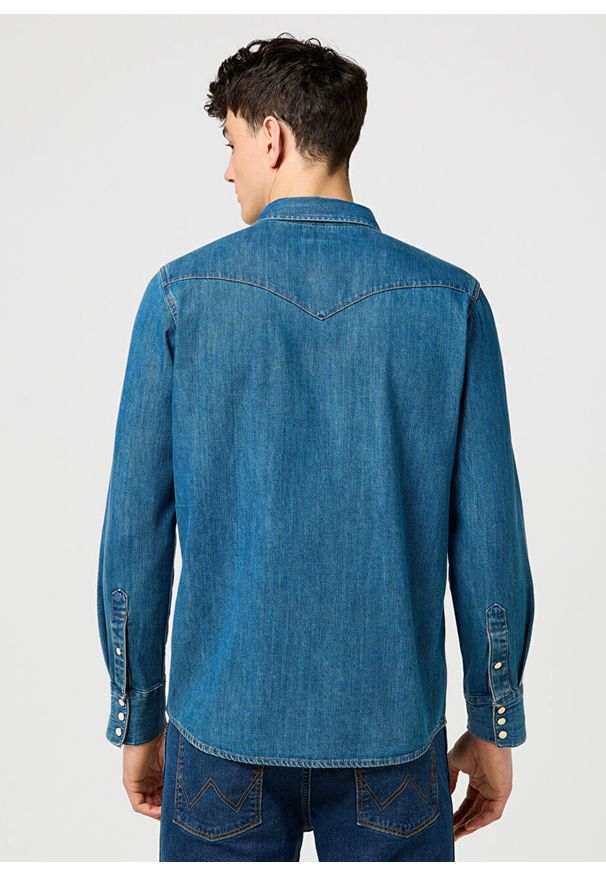 Wrangler - MESKA KOSZULA WRANGLER WESTERN SHIRT OLIVE BREEZE 112371572