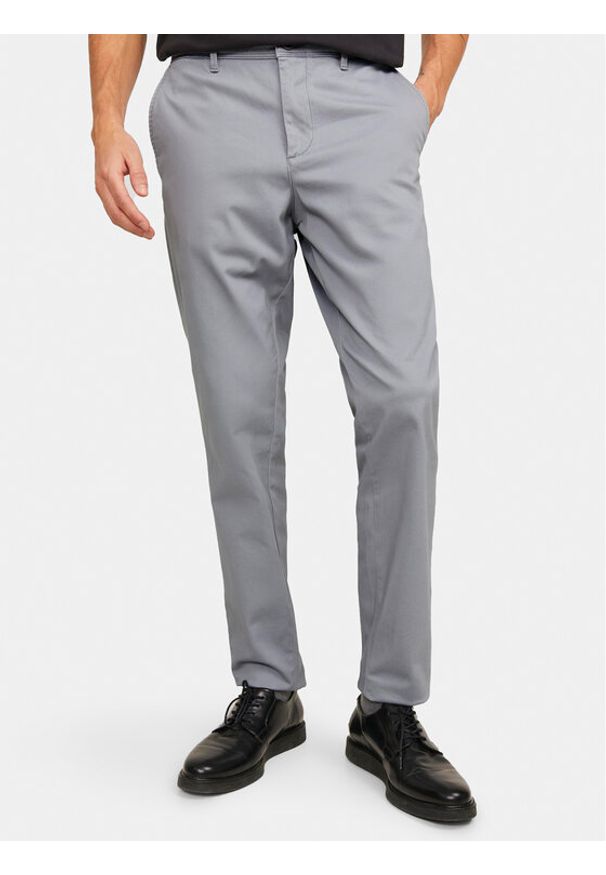 Jack & Jones - Jack&Jones Chinosy Marco 12150148 Szary Slim Fit. Kolor: szary. Materiał: bawełna