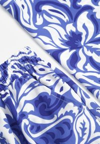 Born2be - Granatowy Dwuczęściowy Komplet Koszula z Regulowanym Rękawem Szorty z Gumką w Pasie Bellagrace. Kolor: niebieski. Materiał: materiał, wiskoza #4