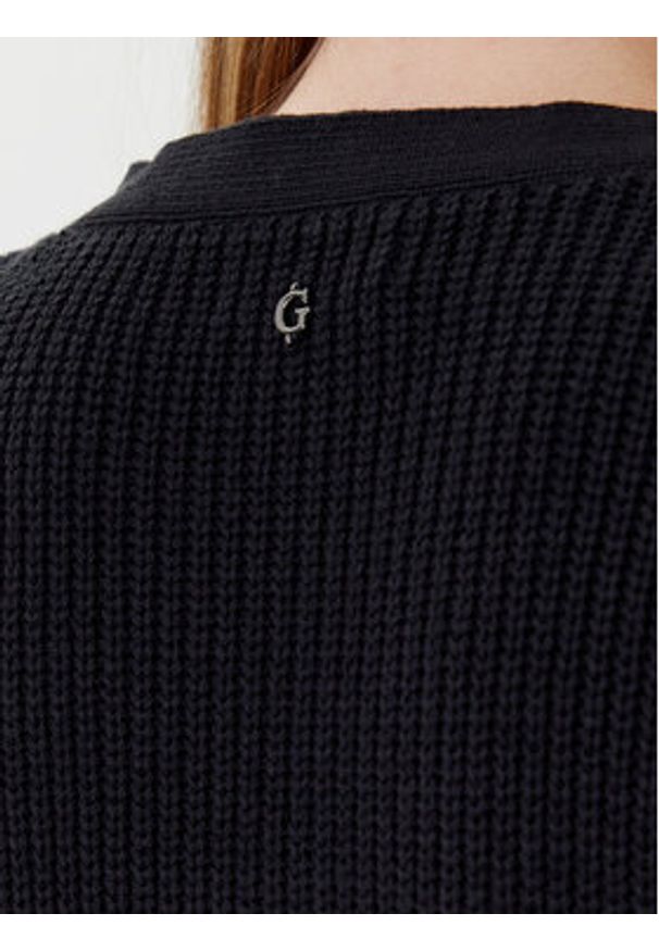 Guess Kardigan W5YR06 Z3OO0 Czarny Regular Fit. Kolor: czarny. Materiał: bawełna