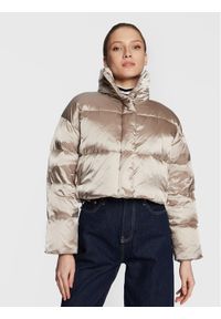 Calvin Klein Kurtka puchowa Shine K20K205007 Beżowy Regular Fit. Kolor: beżowy. Materiał: syntetyk