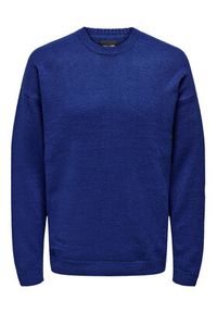 Only & Sons Sweter 22024567 Niebieski Regular Fit. Kolor: niebieski. Materiał: bawełna