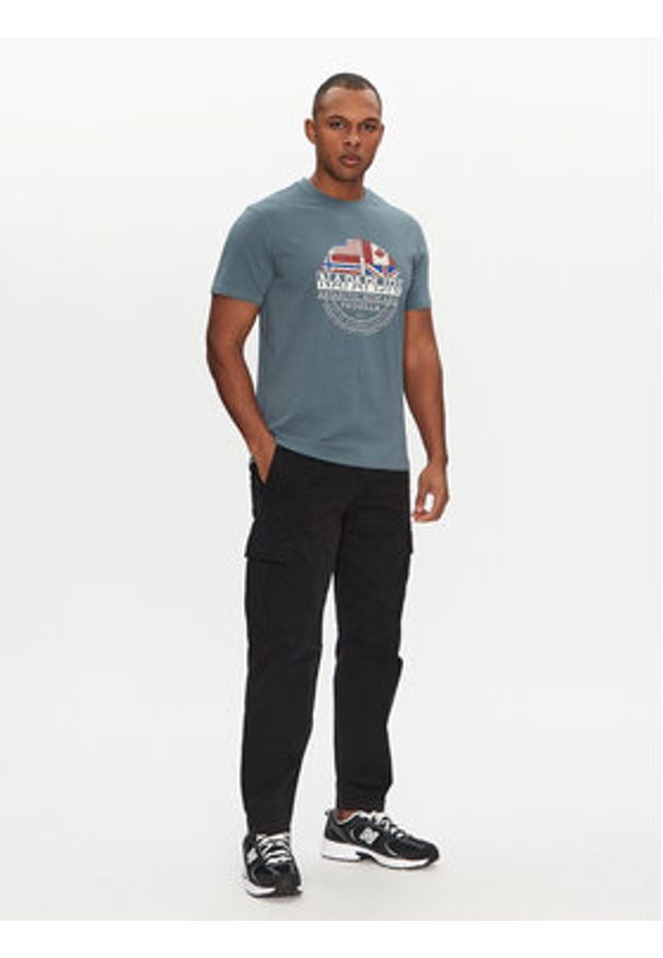 Napapijri T-Shirt S-Turin NP0A4HQG Niebieski Regular Fit. Kolor: niebieski. Materiał: bawełna