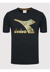 Diadora T-Shirt Shield 102.177748 Czarny Regular Fit. Kolor: czarny. Materiał: bawełna #4