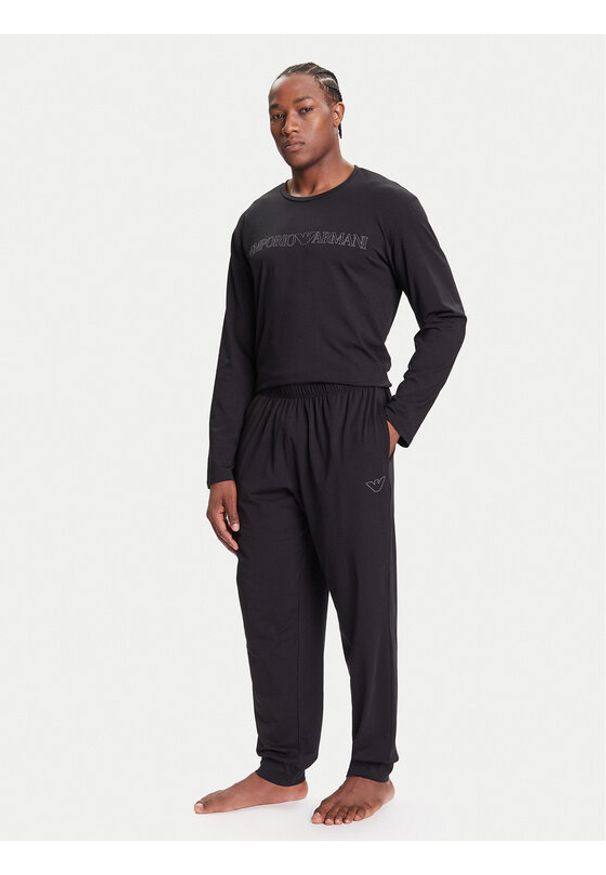 Emporio Armani Underwear Piżama EM000616 AF14978 UC001 Czarny Regular Fit. Kolor: czarny. Materiał: bawełna