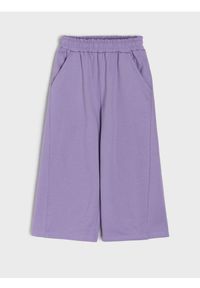 Sinsay - Spodnie dresowe wide leg - fioletowy. Kolor: fioletowy. Materiał: dresówka #1