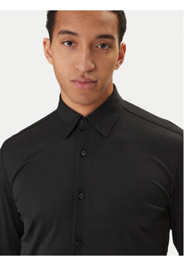 BOSS Koszula P-Roan 50556796 Czarny Slim Fit. Kolor: czarny. Materiał: syntetyk