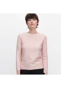 Reserved - Gładki sweter - Różowy. Kolor: różowy. Wzór: gładki #1