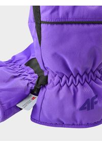 4F JUNIOR - Rękawice narciarskie Thinsulate© dziewczęce - fioletowe. Kolor: fioletowy. Materiał: materiał, syntetyk. Technologia: Thinsulate. Sport: narciarstwo