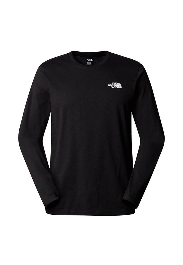 Koszulka męska The North Face Simple Dome 0A87QNJK31 - czarna. Kolor: czarny. Materiał: poliester, bawełna. Długość rękawa: długi rękaw. Długość: długie. Wzór: nadruk