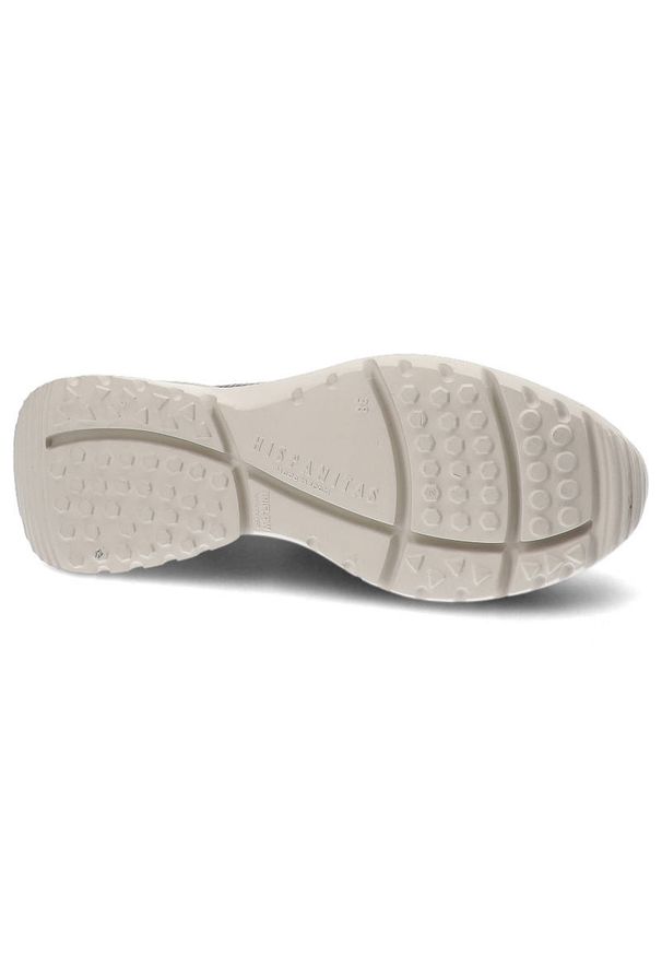 Czarne Sneakersy Hispanitas Stylowe Obuwie Damskie. Kolor: biały. Materiał: materiał, skóra. Szerokość cholewki: normalna. Obcas: na platformie. Styl: elegancki