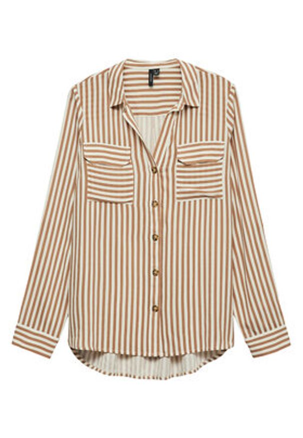 Vero Moda Koszula Bumpy 10275283 Beżowy Regular Fit. Kolor: beżowy. Materiał: wiskoza