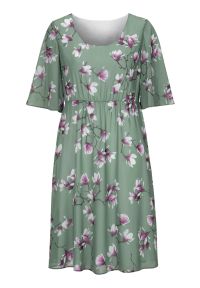 Cellbes - Elegancka sukienka z tkaniny w kwiaty z szerokimi rękawami. Materiał: tkanina. Wzór: kwiaty. Styl: elegancki #1