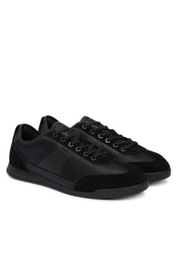 BOSS Sneakersy Nitan 50557877 Czarny. Kolor: czarny. Materiał: zamsz, skóra