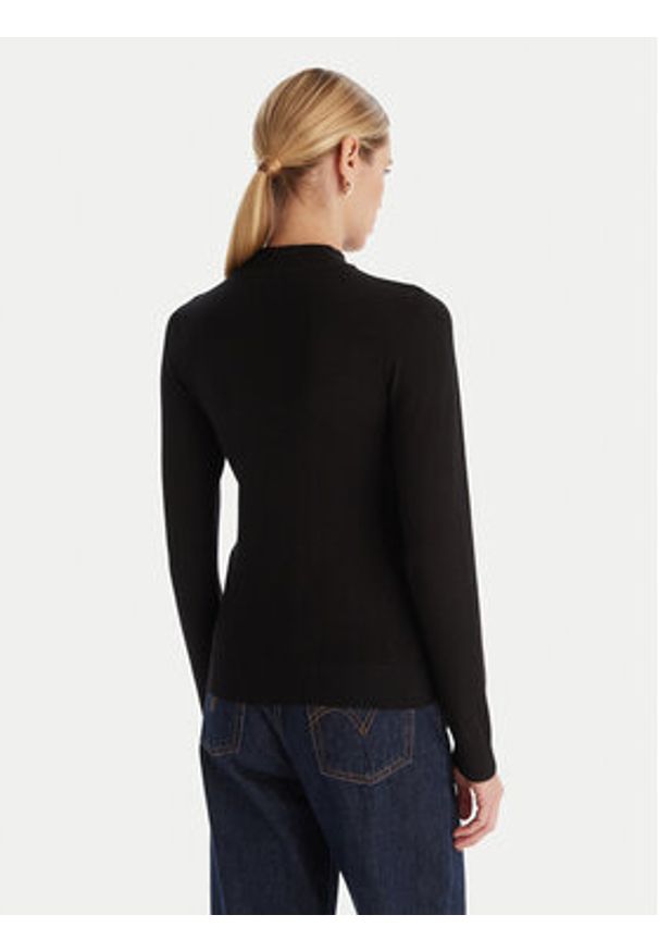 ACCESS FASHION Golf 54-8074 Czarny Slim Fit. Typ kołnierza: golf. Kolor: czarny. Materiał: wiskoza